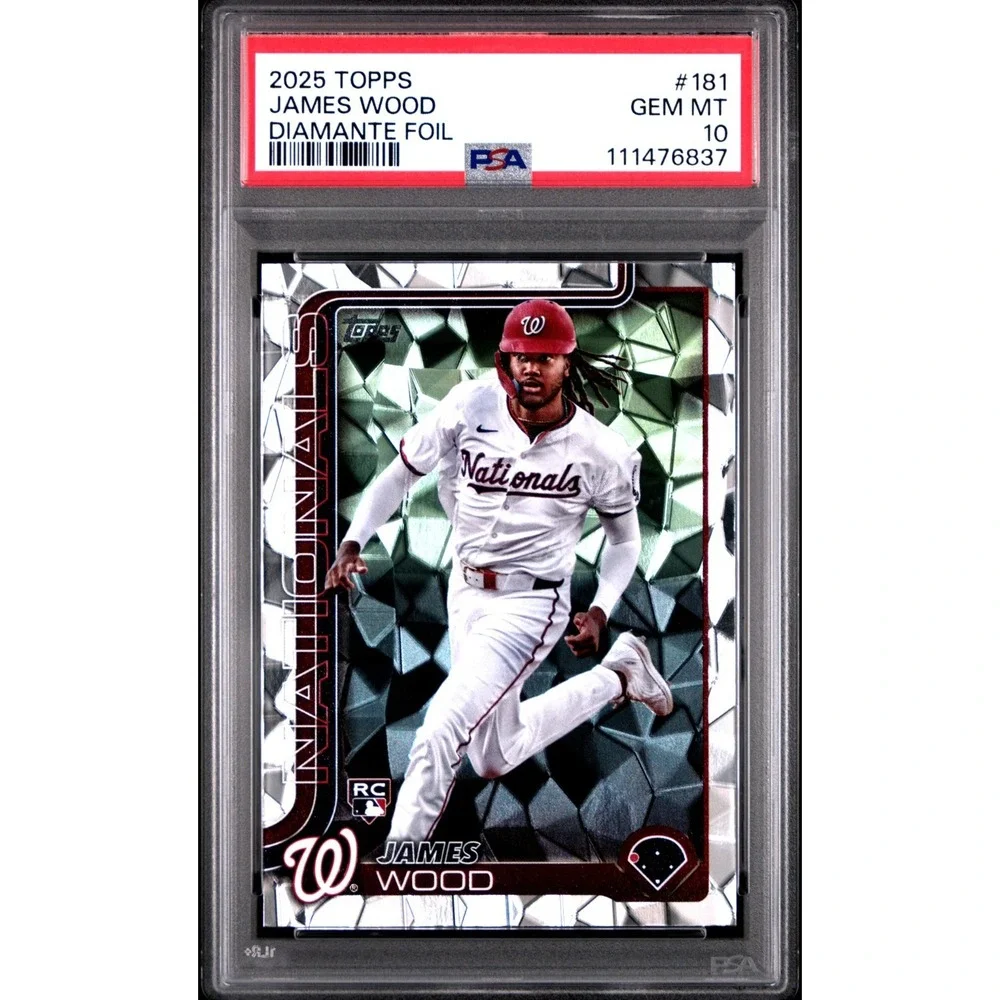 2025 Topps Series 1 - James Wood #181 Diamante Foil (RC) PSA 10 GEM